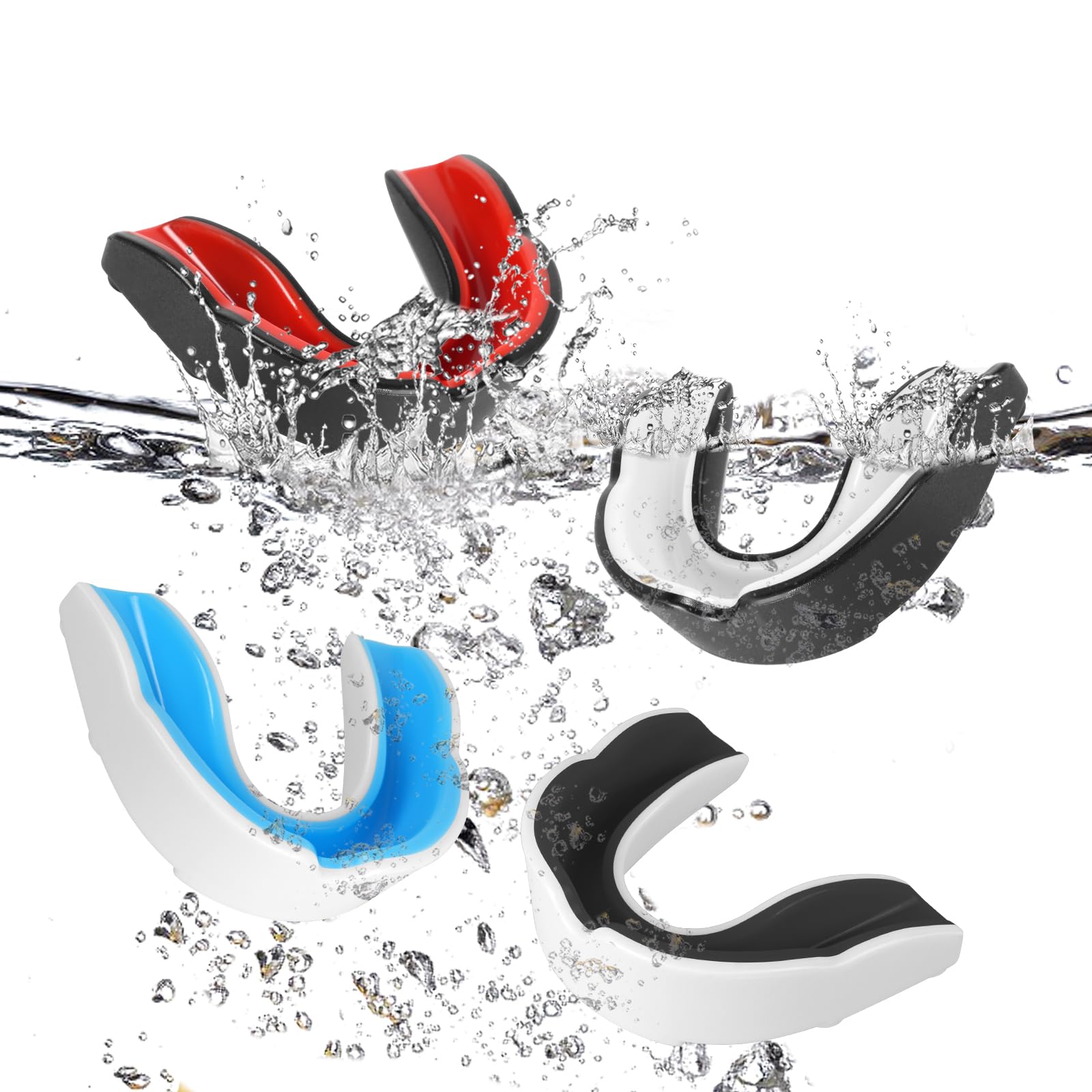 Flintronic Paradenti per Adulti e Bambini - 4 Pezzi Sportivo Professionale Slim per Rugby, Boxe, Kick Boxing, Arti Marziali, Hockey, Arti Marziali Miste, Taekwondo