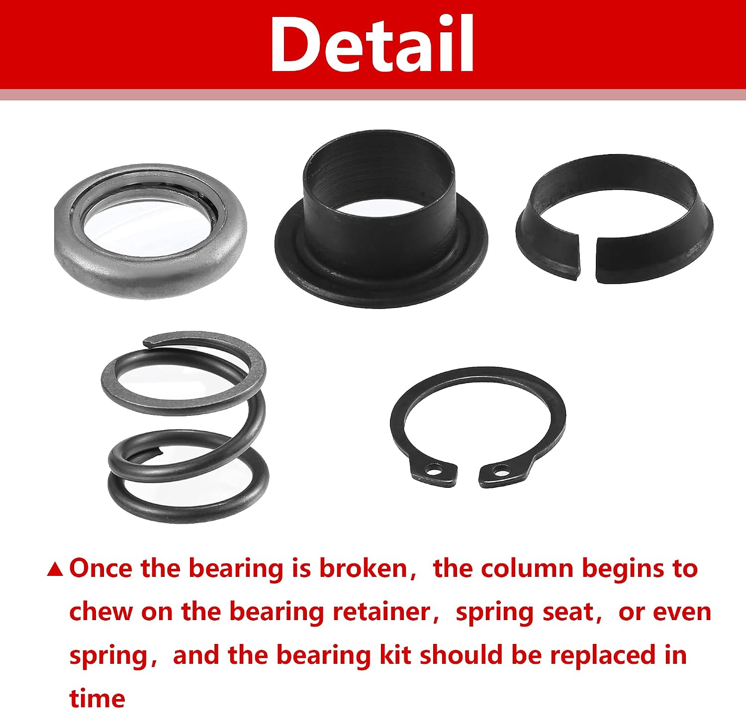 F4DZ-3517-A Upgraded Steering Column Upper Bearing Kit,for Tilt/No Tilt Fit for Ford F-150 1997-2004 for Ford F-250 1992-1999 Thrust Ring Bearing for Ford F-250 Super Duty 1999-2007