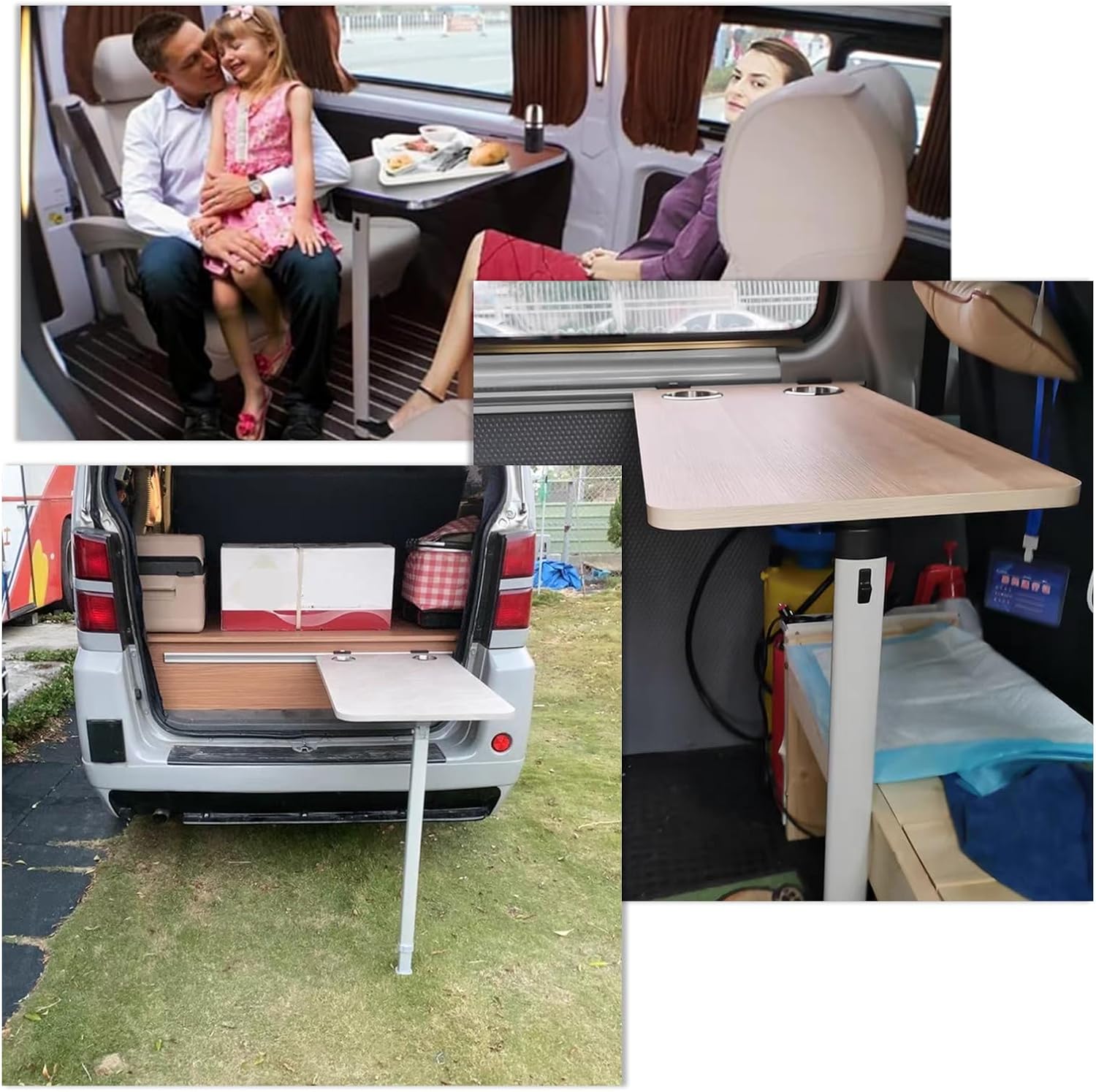Wall RV Folding Table, Removable Desktop, Double Dining Table with Folding Mount Leg, Save Space and Easy Installation, for Campervan and Motorhome and Small Space Apartments, Kitchens (Marble White)