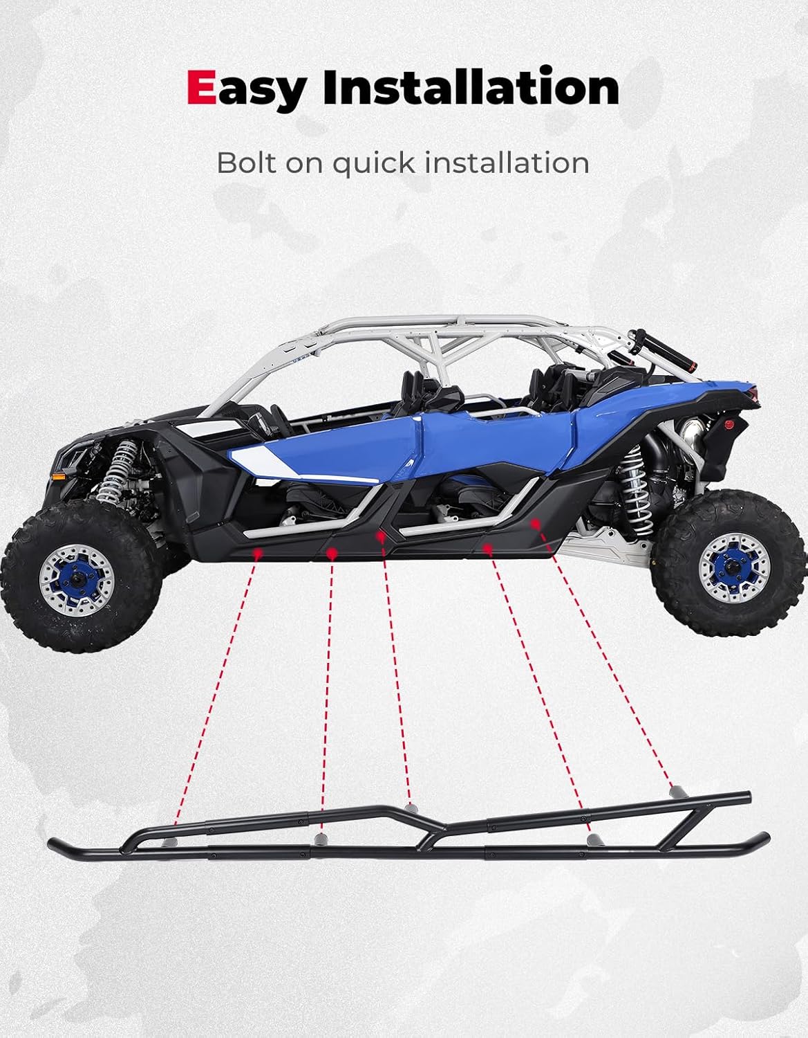 KEMIMOTO X3 Max Nerf Bars, Rock Sliders Compatible with Can Am Maverick X3 Max 2017-2025 All Models Heavy Duty Side Bumper Guard Tree Kicker Step Accessories Replace OEM#715003730, 715003888, 4-Seater