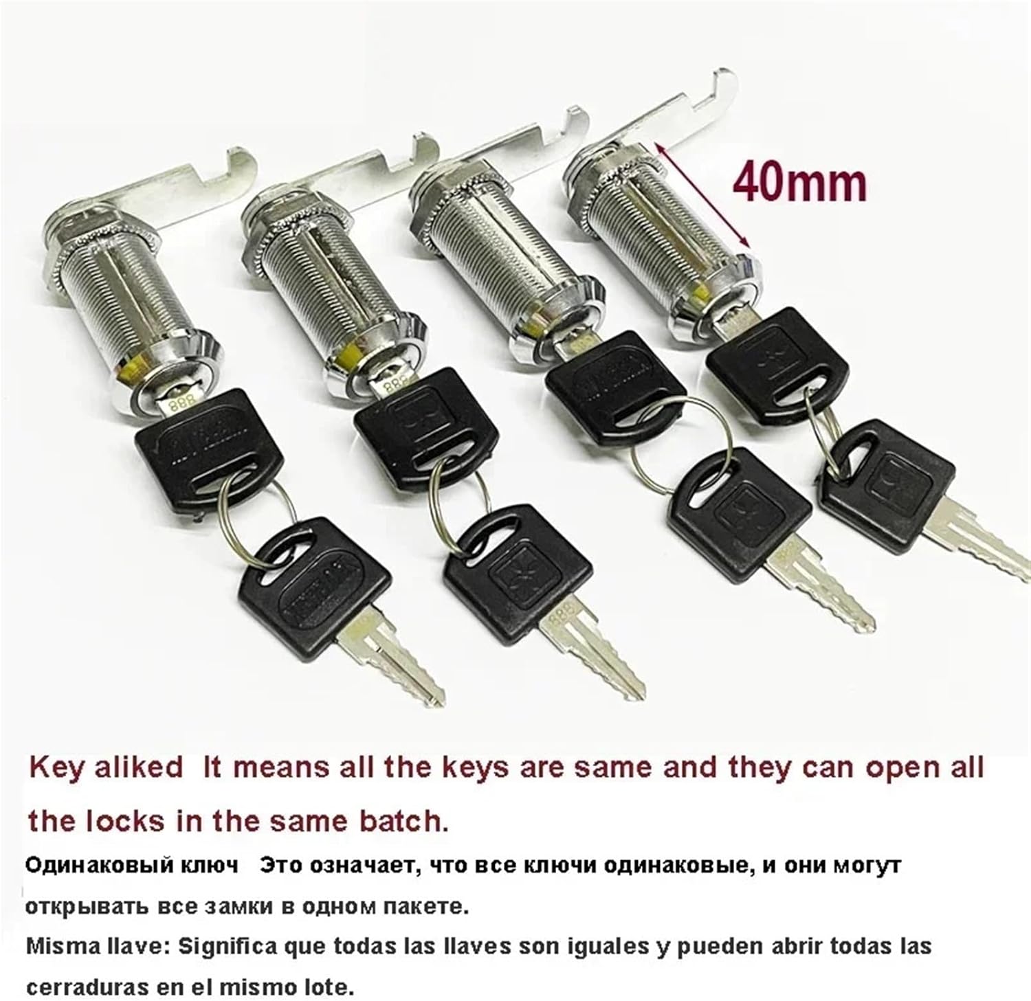Bag Drawer Cam Lock with 2 Keys for Door Mailbox Cabinet Tool Box DIY Furniture Hardware HJ03 H 1Pcs(Key Same X 30mm)