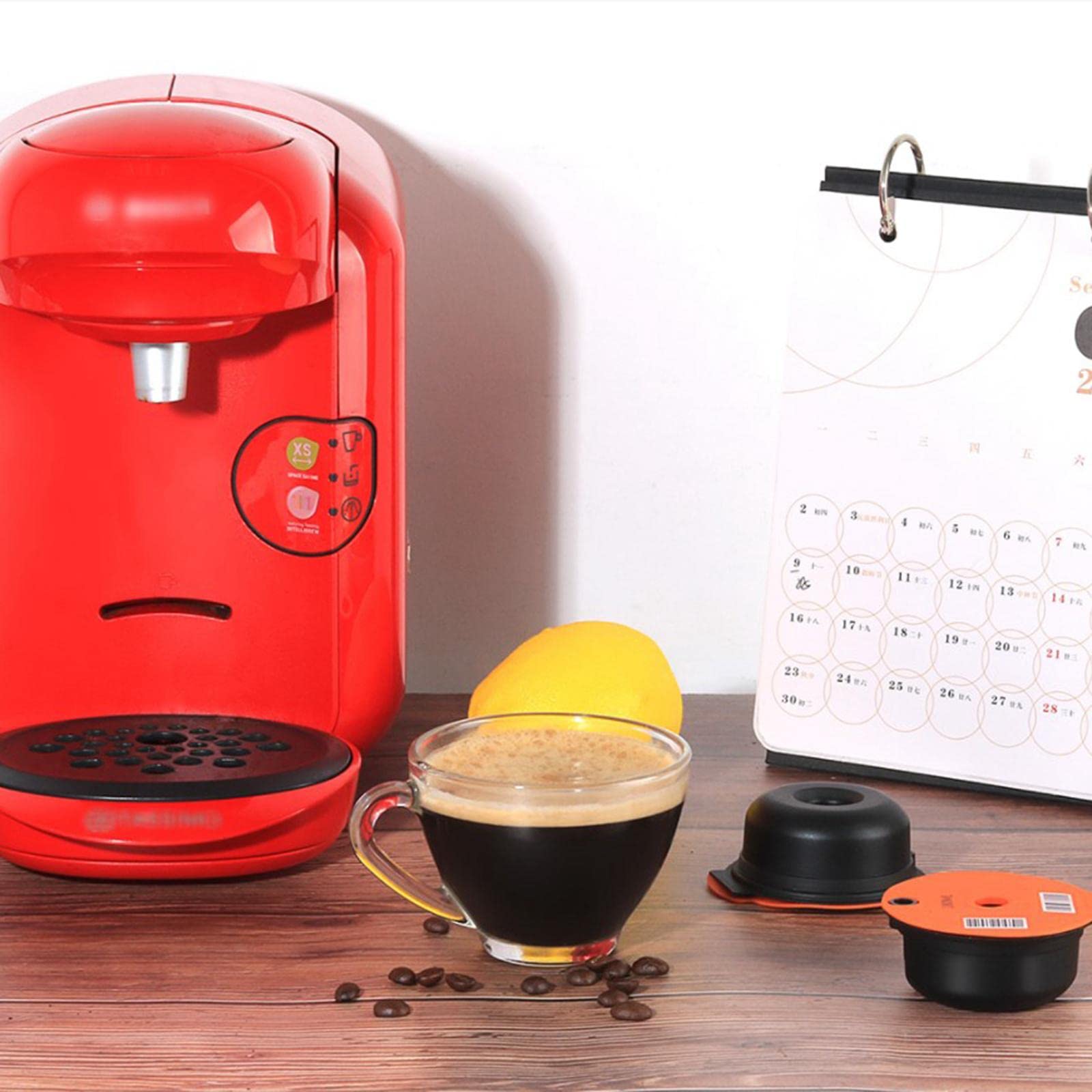 Café de Plástico Reutilizable para Rejilla de Acero Inoxidable, 60ml, 68x74x30mm