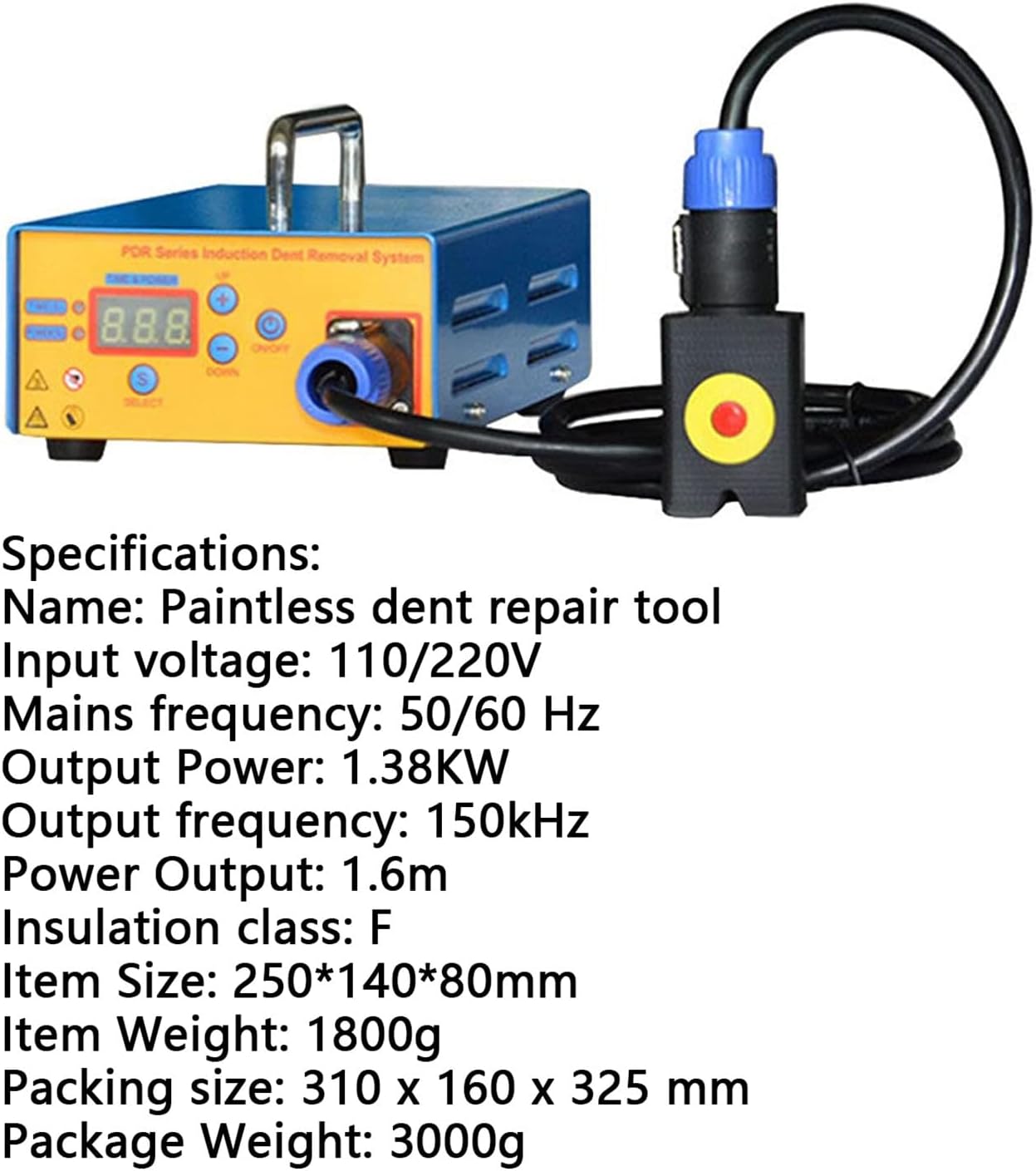 Auto Body Dent Repair Kit - 1380W Electromagnetic Induction Heater for Car Dent Pulling, Soft & Hail Dents Removal Tool, Professional DIY Auto Repair Equipment