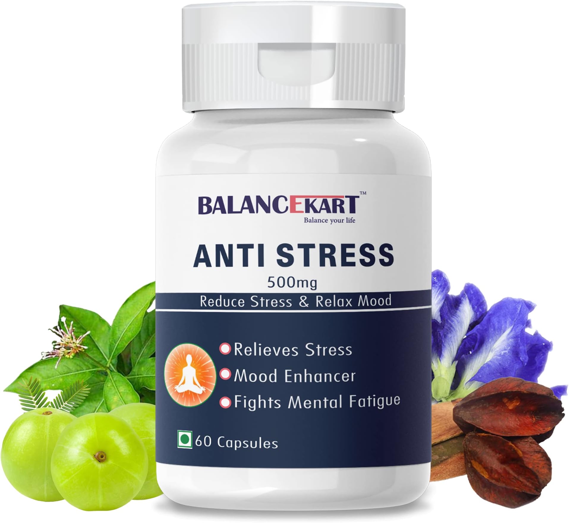 Anti Stress Anxiety Relief Capsule, Ashwagandha Extract for Relieving Stress, Depression Calming Anxiety, Migraine & Insomnia – 60 Capsule