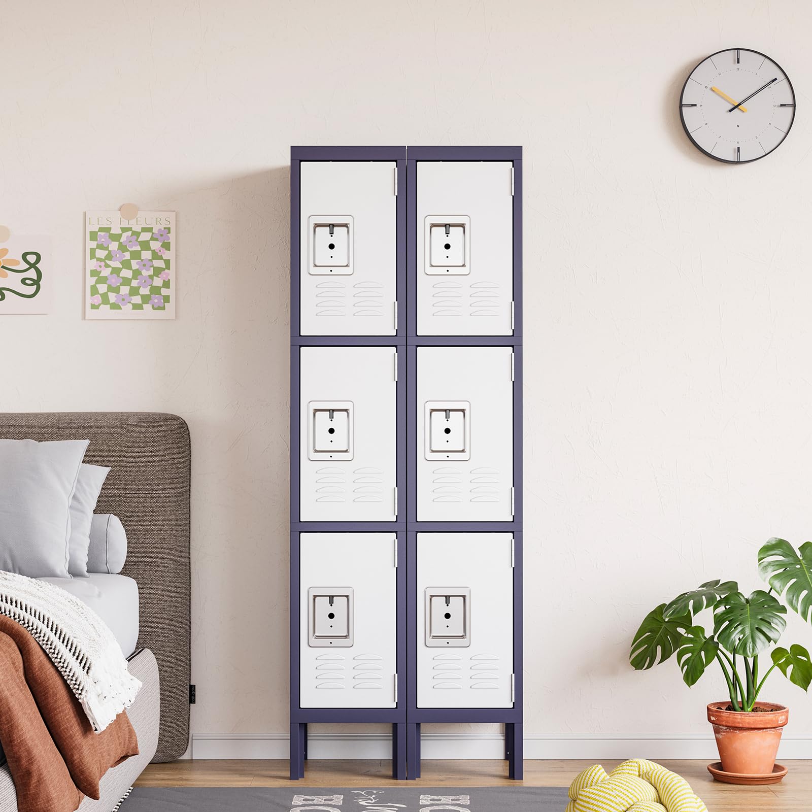 Schließfachschrank Mehrzweckschrank Spind Stahlschrank Umkleideschrank Metallschrank Lockers Fächerschrank Wertfachschrank Lagerschrank Garderobenschrank Stahlblech Pulverbeschichtung 168x30.5x30.5cm