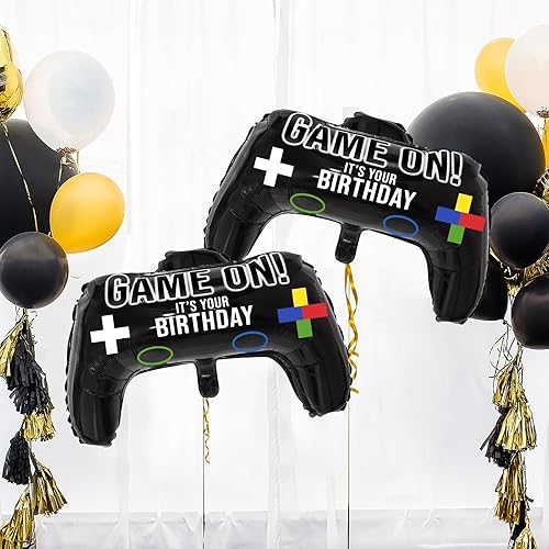 Miniatura 4 de Gejoy 8 globos de fiesta de videojuegos, 23.6 x 15.7 pulgadas, controlador de videojuegos, globo de papel de aluminio para decoración de fiesta de