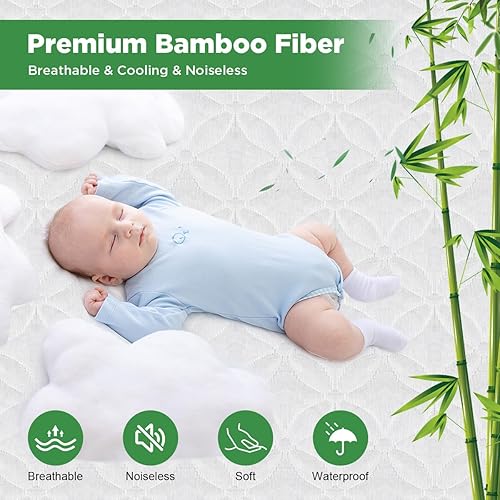 Miniatura 3 de Protector de colchón 100% impermeable, tamaño Queen, funda de colchón de bambú ultra suave, tela de aire 3D, refrescante, transpirable, sin ruido,