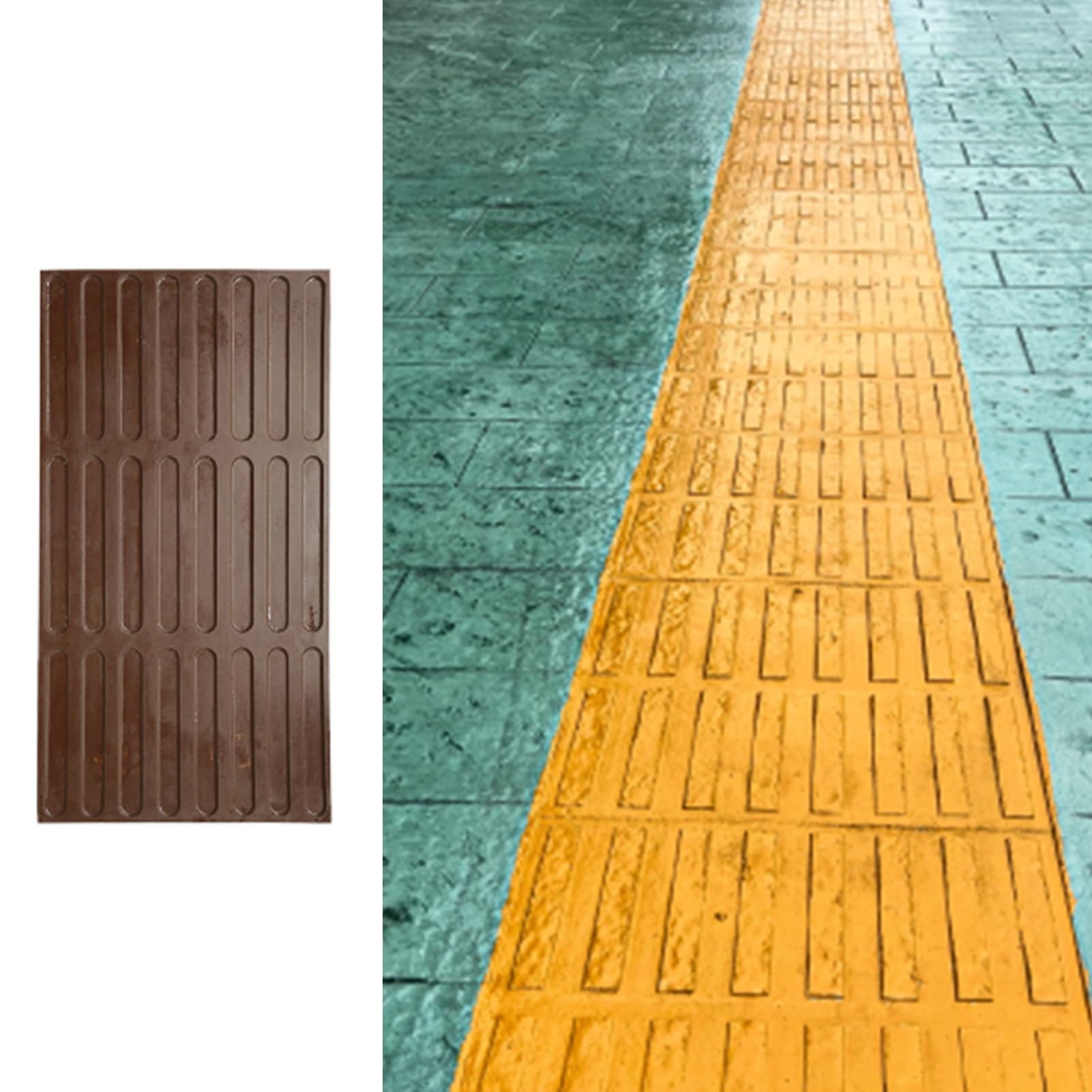 JYBNBBE Tactile Paving Concrete Stamps Mats, Concrete Texturing Cement Stamps Mold, PU Blind Pathway Imprint Mat, Concrete Stamping Tools for Sidewalk (75x40cm(29.5x15.7)
