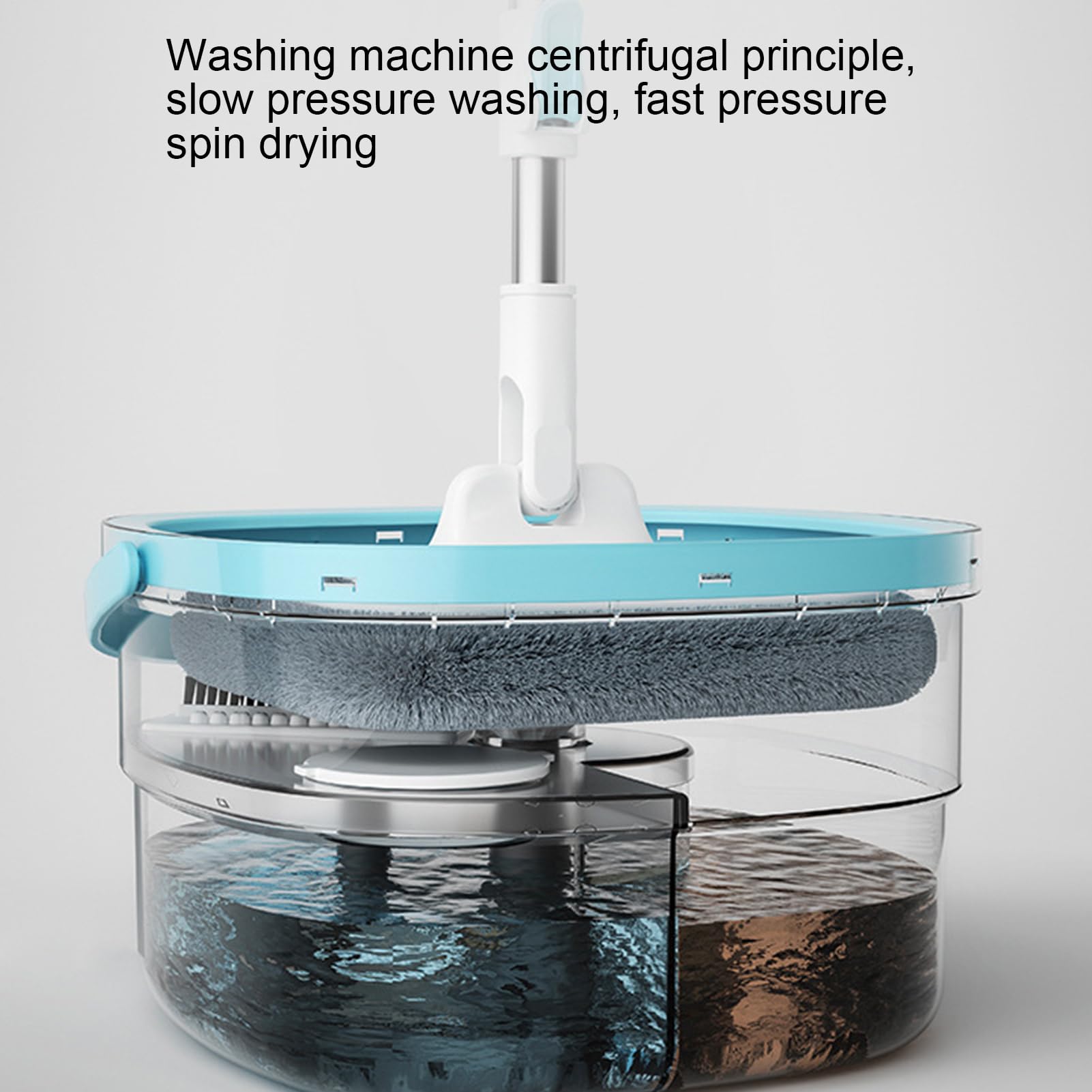 Juego de Fregona de Suelos y Cubo Utensilios De Limpieza Del Hogar Para | Fregona y Cubo con Lavado Sin Manos Para Suelos de Madera, Dormitorio, Baño, Estudio,
