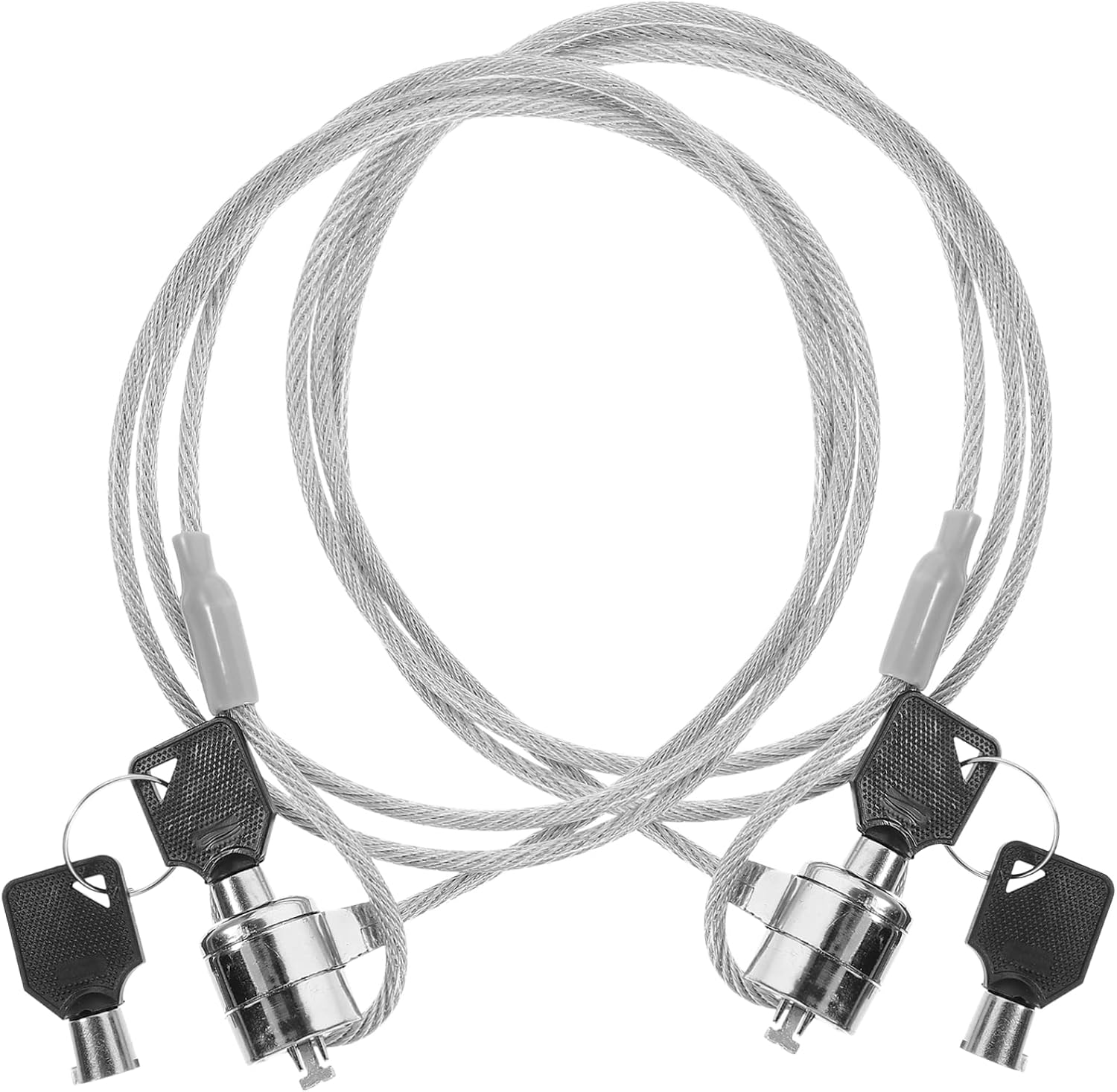 2 Sets Laptop Lock Keyed Security Cable Anti Theft Portable Locking Cable for Laptops and Monitors for Travel and Office Use