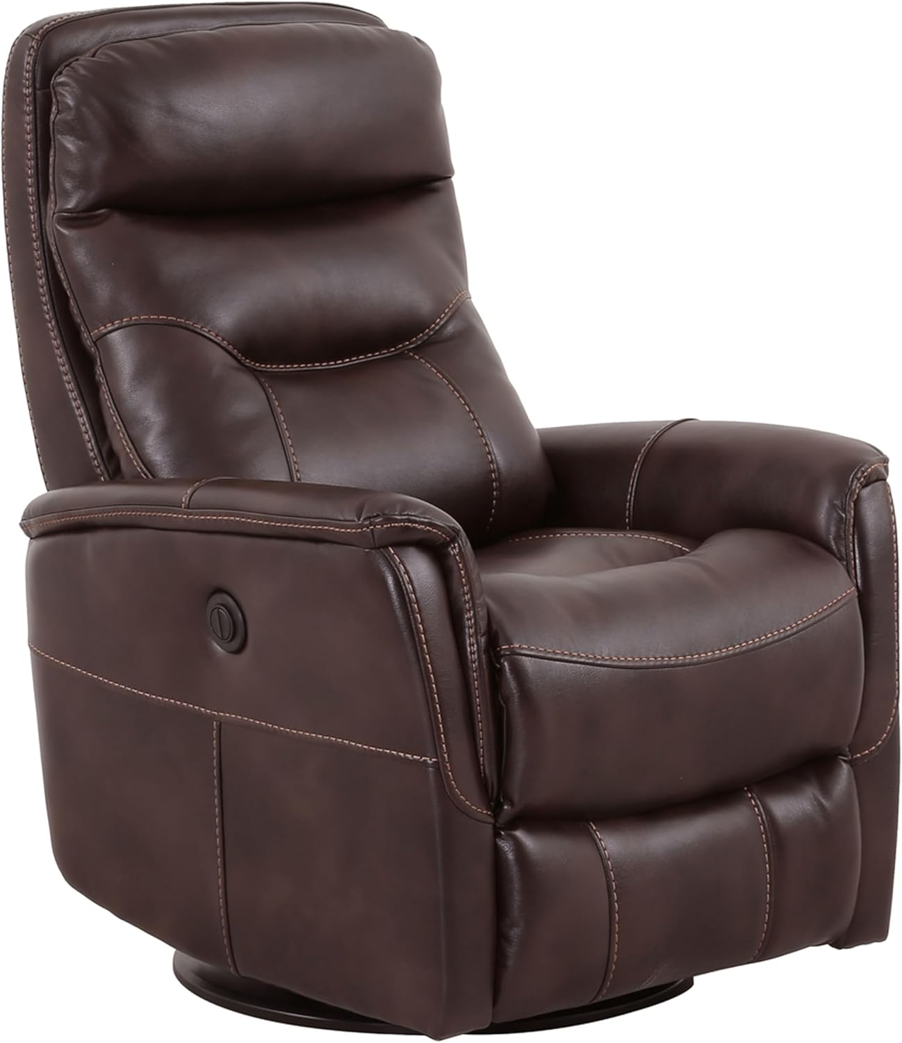 Parker Living Gemini - Truffle Recliner Chair Power Swivel Glider Nursery Chair with 90% Polyester and 10% PU Upholstery Comfortable Reading and Nursing Armchair