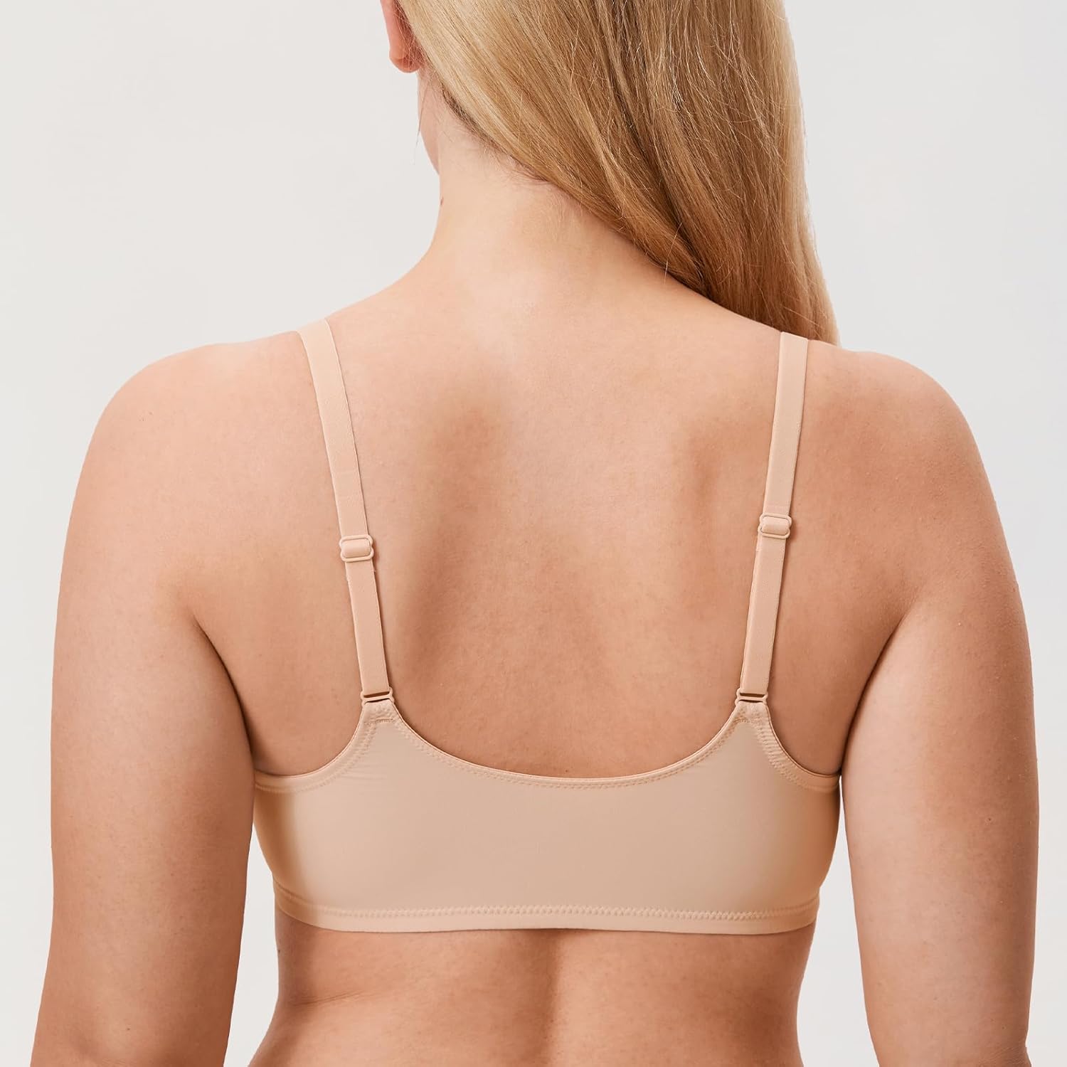 DELIMIRA Women's Front Closure Bras Seamless Plus Size Plunge Underwire Unlined Comfortable Bra - Image 2