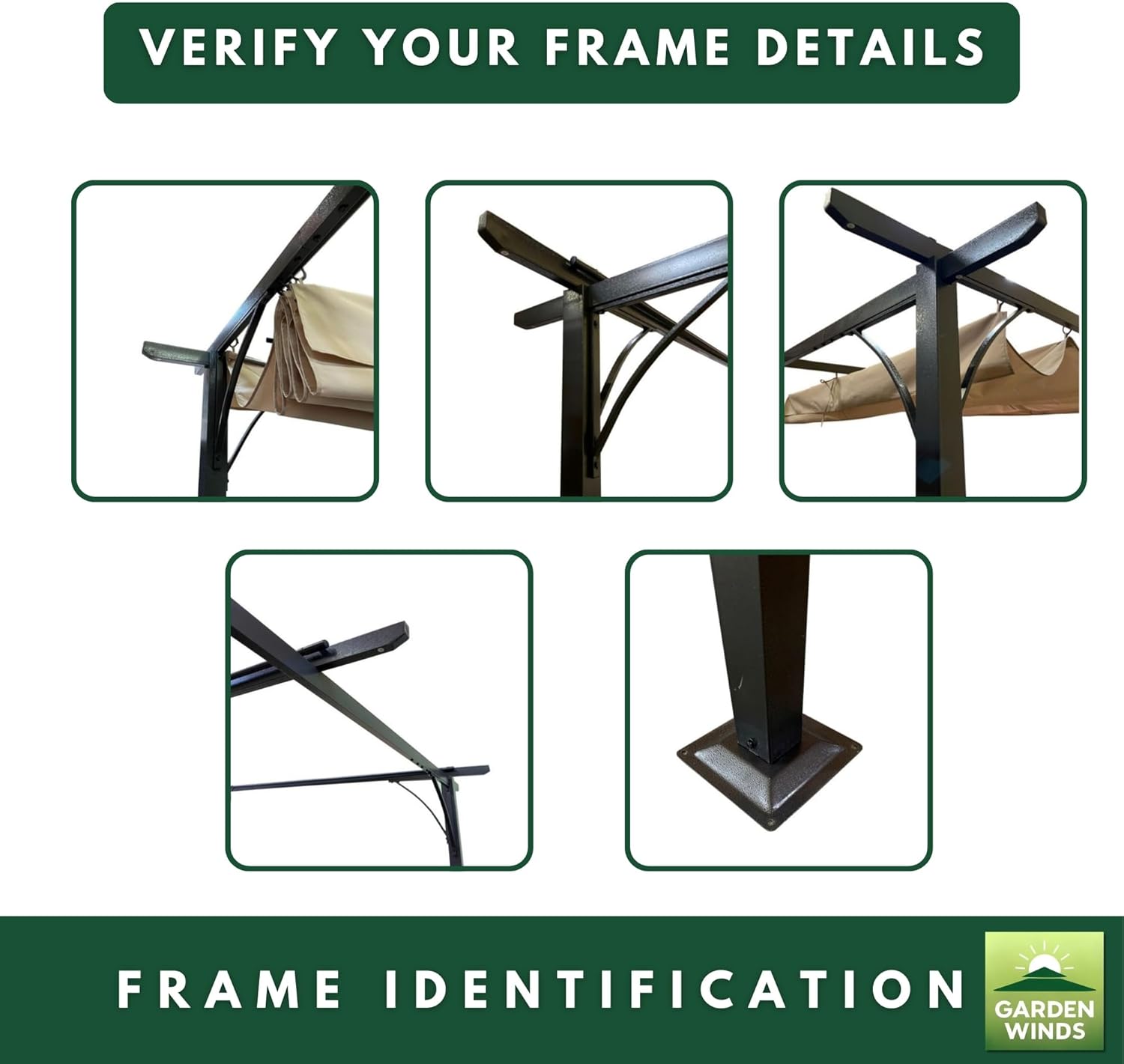 Garden Winds Reinforced RipLock 350 Replacement Canopy Top Cover Compatible with Outsunny 10' x 10' Pergola Model 84C-093 - Beige