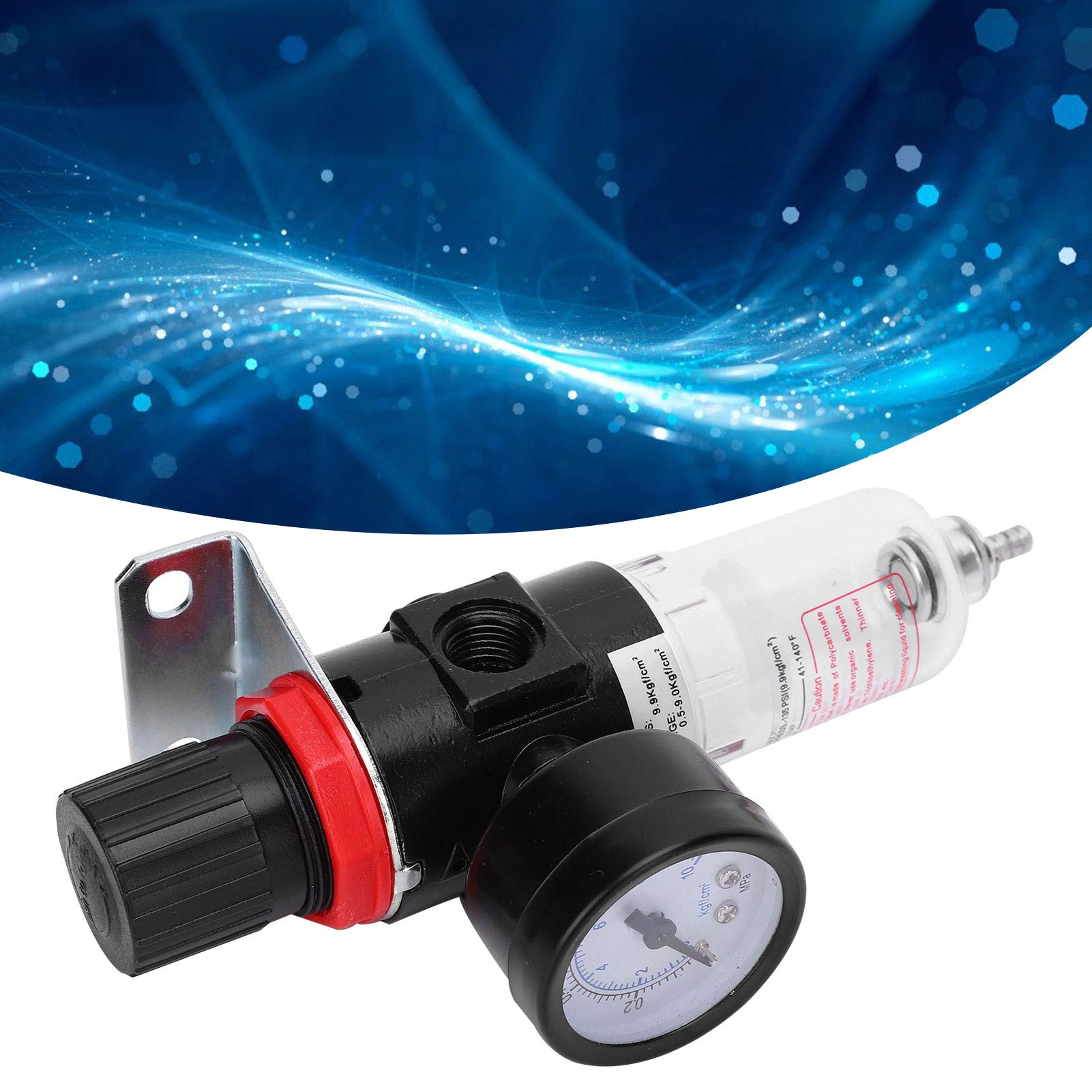 BSP1 / 4-calowy regulator filtra sprężonego powietrza, filtr sprężarki powietrza z pułapką wodną ze wspornikiem 0-10 bar, manometr regulatora ciśnienia filtra powietrza