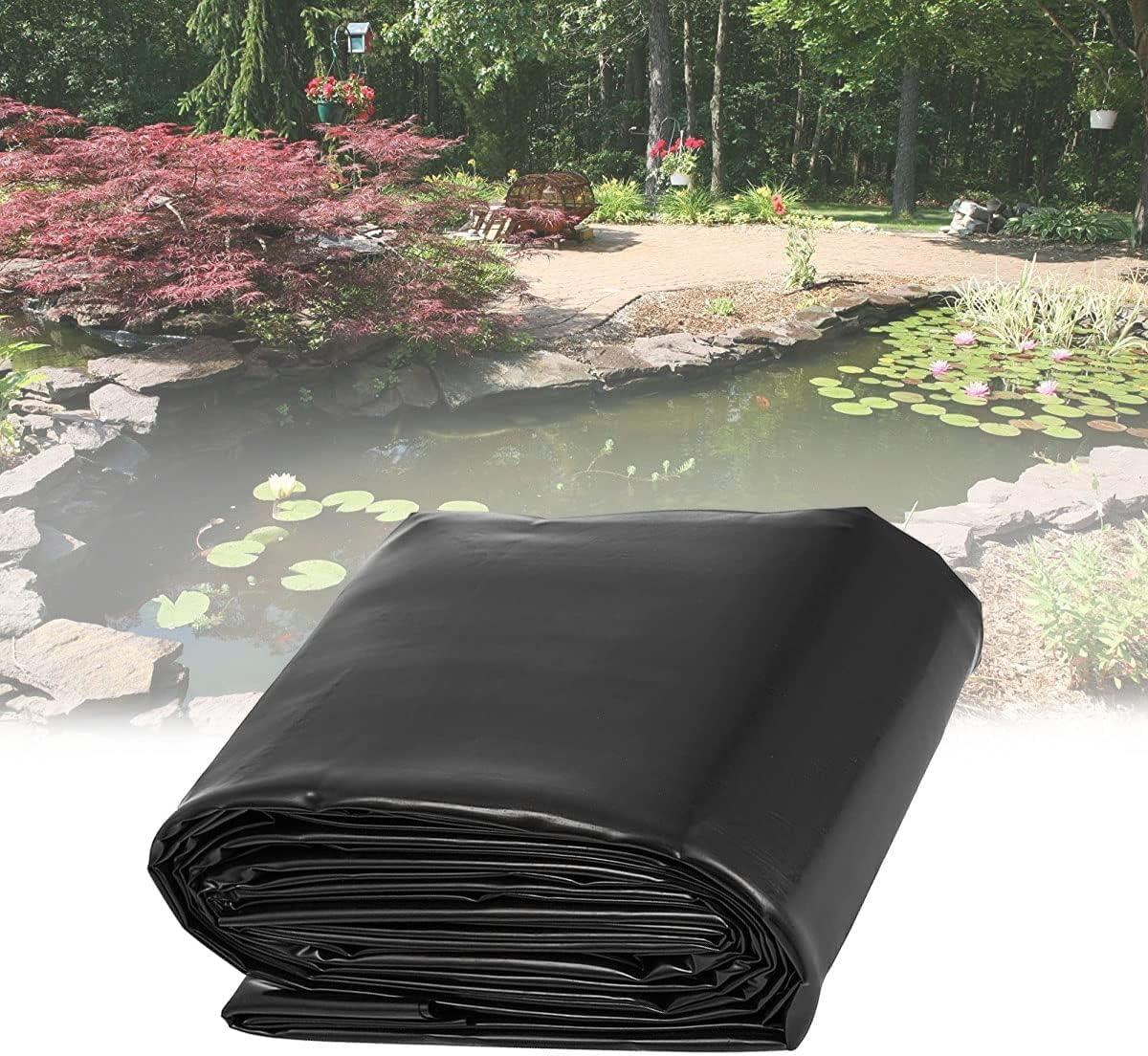 Revêtement de bassin en PEHD noir 0,12 mm flexible pour bassins à poissons