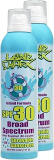 Land Shark Broad Spectrum Continuous Spray Sunscreen, Light Coconut, SPF 30, Water Resistant, 6oz, 2-Pack