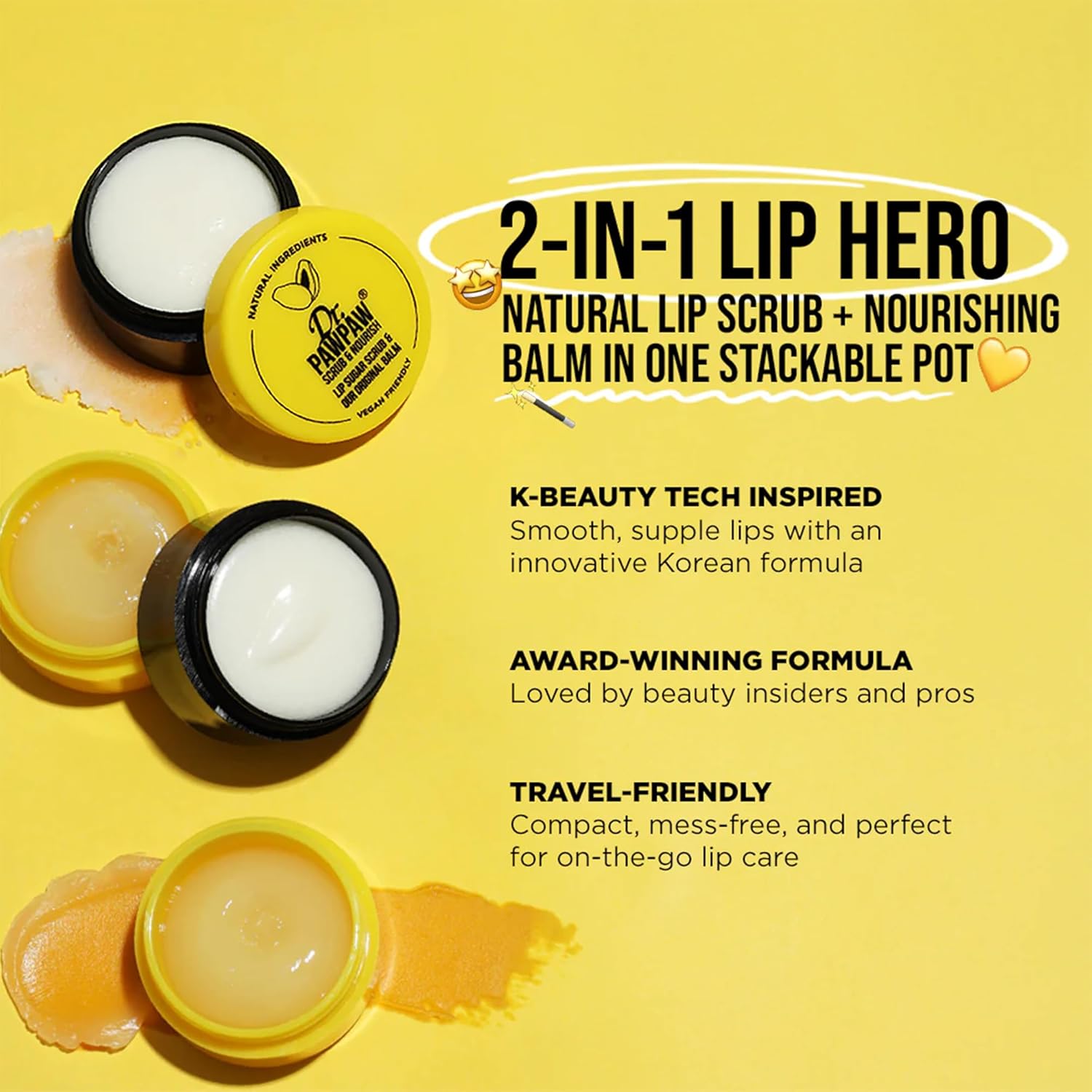 Dr. PawPaw Lip Scrub and Lip Balm Duo - Vegan Lip Scrub Exfoliator and Hydrating Lip Balm with Pawpaw, Aloe, Olive and Castor Oils - 0.55 oz - Image 5