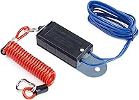 Risornda 4FT Trailer Breakaway Switch with Coiled Cable - 12V Electric Brake for RV Towing Trailers, Red Safety Kit