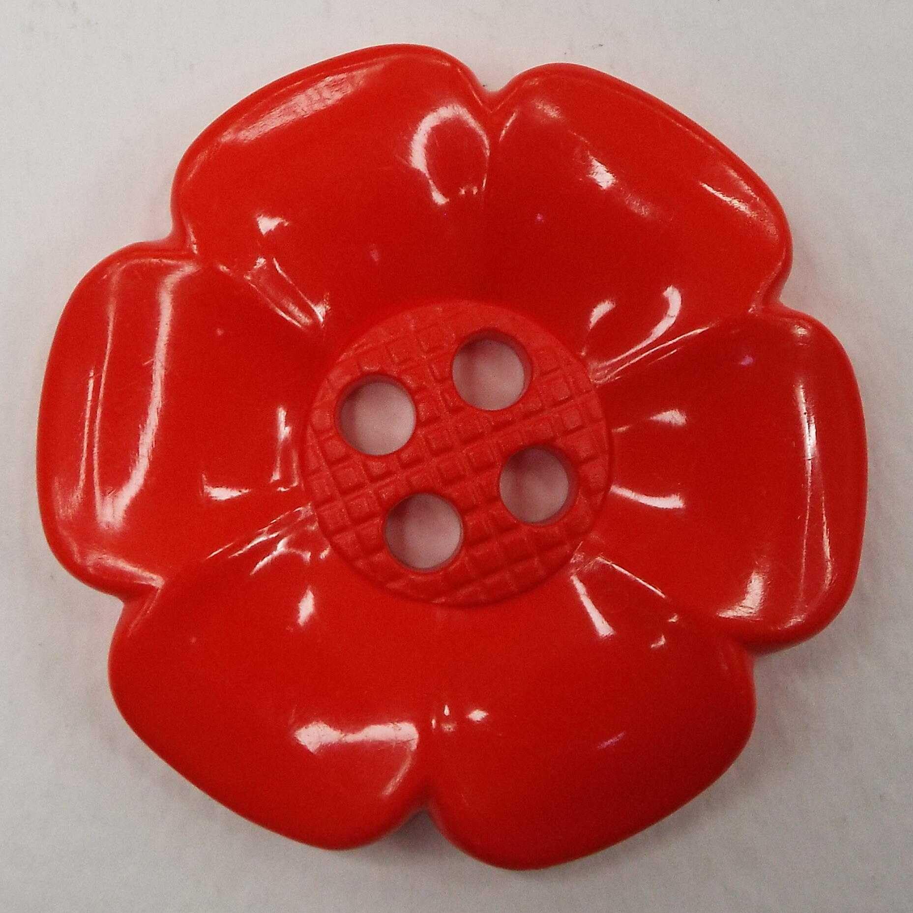 Extra Large Daisy Flower Buttons 60mm Jumbo Big Clown 16 Color Buy 2 4 Or 8 580D, Red, Pack of 4