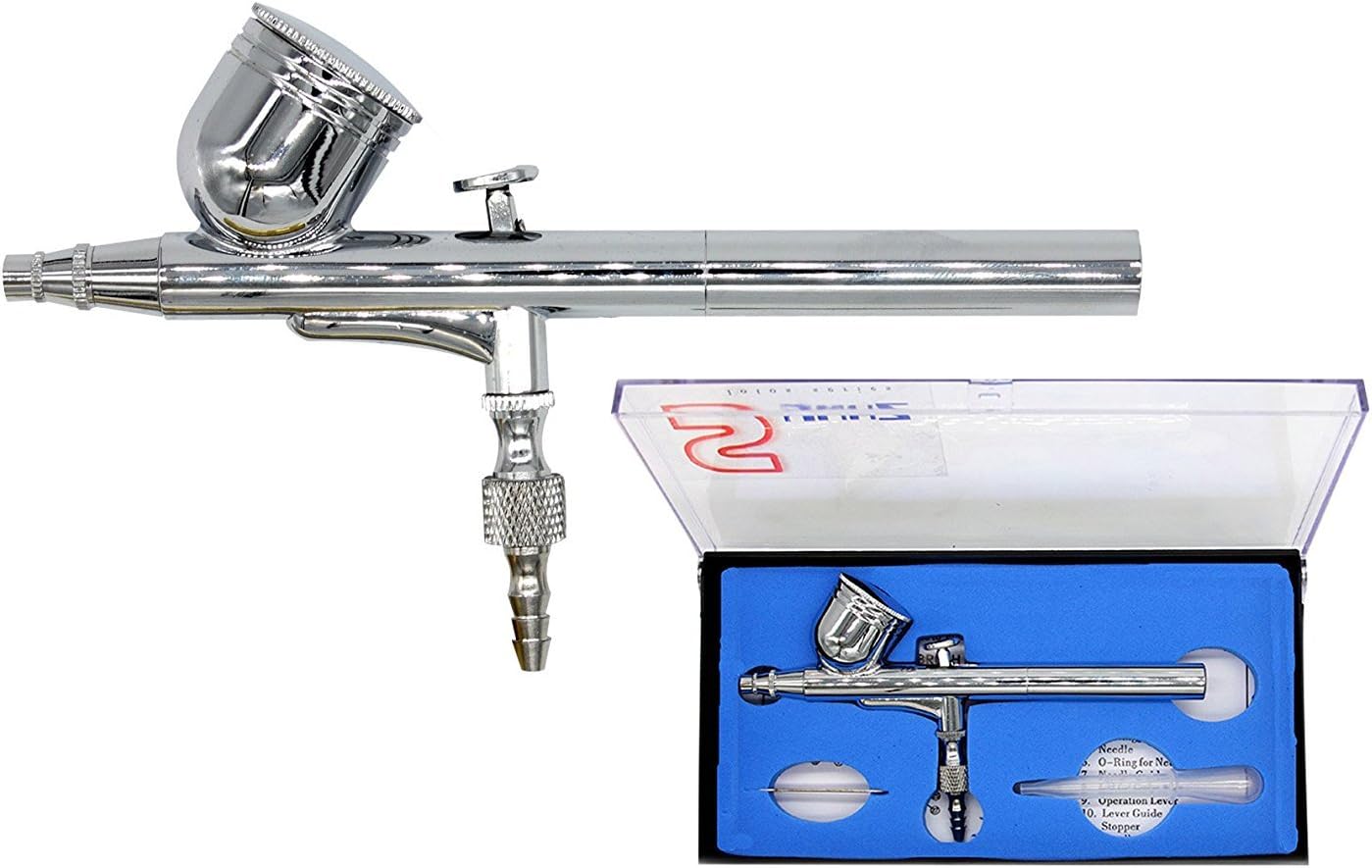 Airbrush Gun, Multi-Purpose Doual-Action Gravity Feed 0.3mm Nozzle Airbrush for Tatoo Nail Art Makeup Model Sprayer Paint Hobby