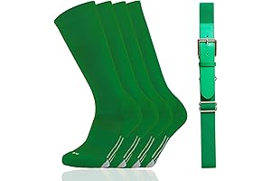 Youth Baseball/Softball Belt & Socks Combo Set (2 Pairs of Kids Green...