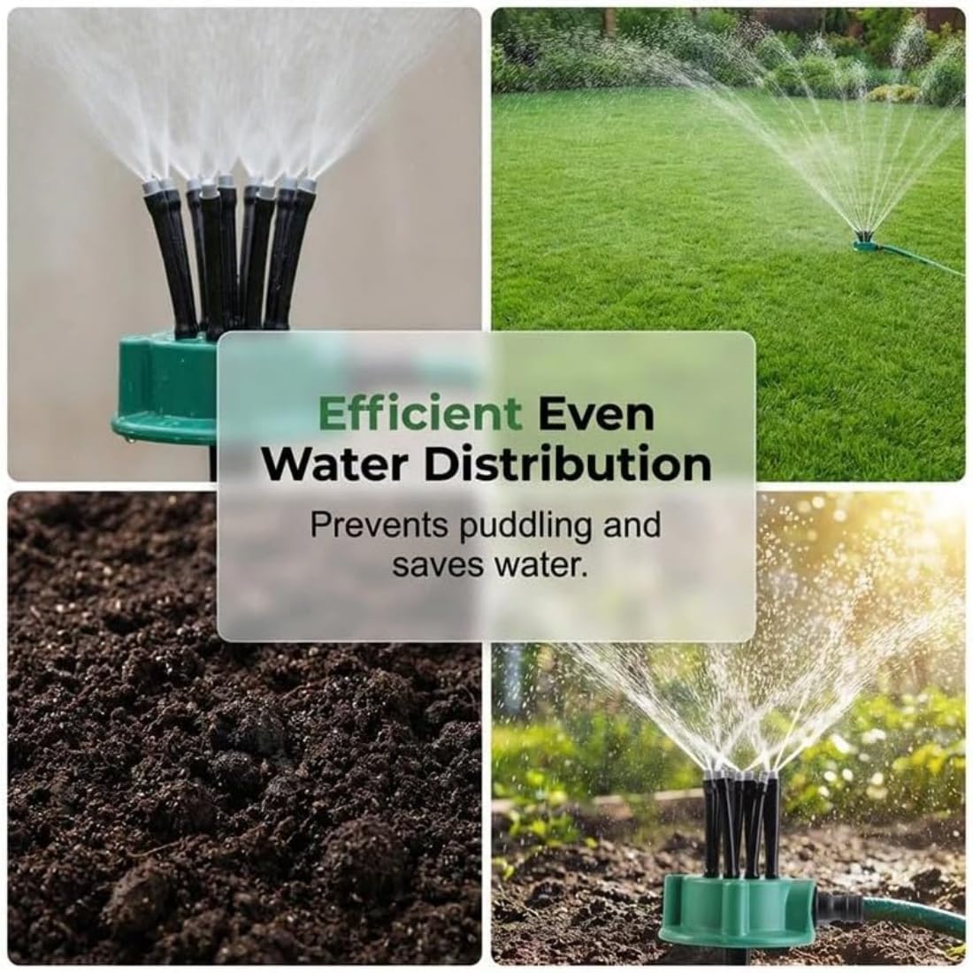 Irrigatore per Prato e Giardino con 12 Tubi Flessibili - Irrigatore Rotante a 360°, Sistema di Irrigazione di Precisione per Prati, Aiuole, Orto, Patio e Piccoli Giardini (5)