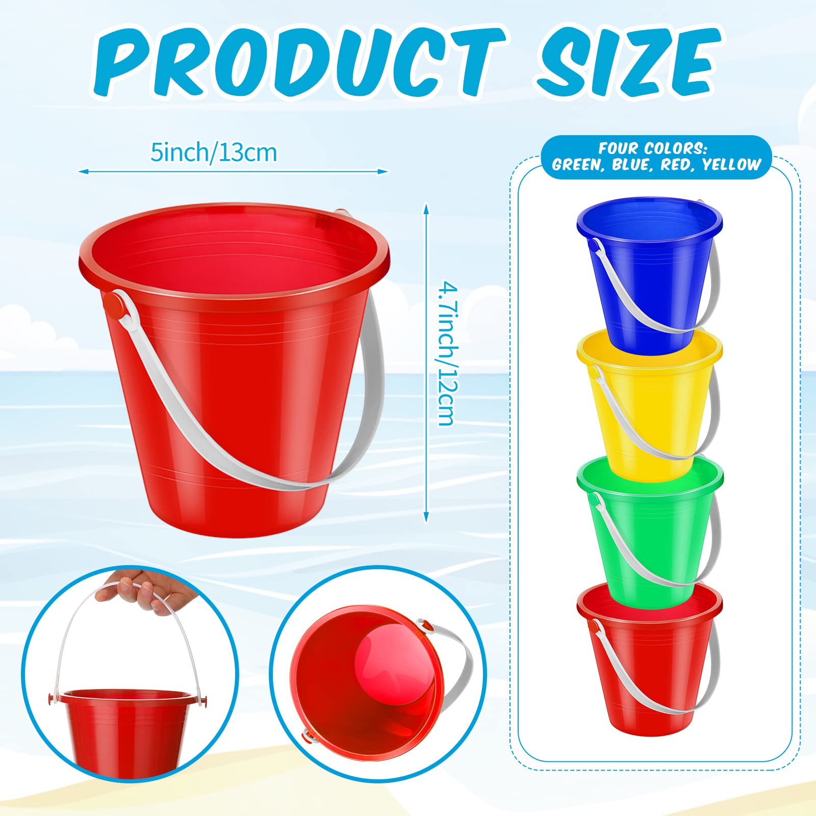Amazon.com: Didaey 24 Pcs 5 Inch Beach Bucket Sand Buckets