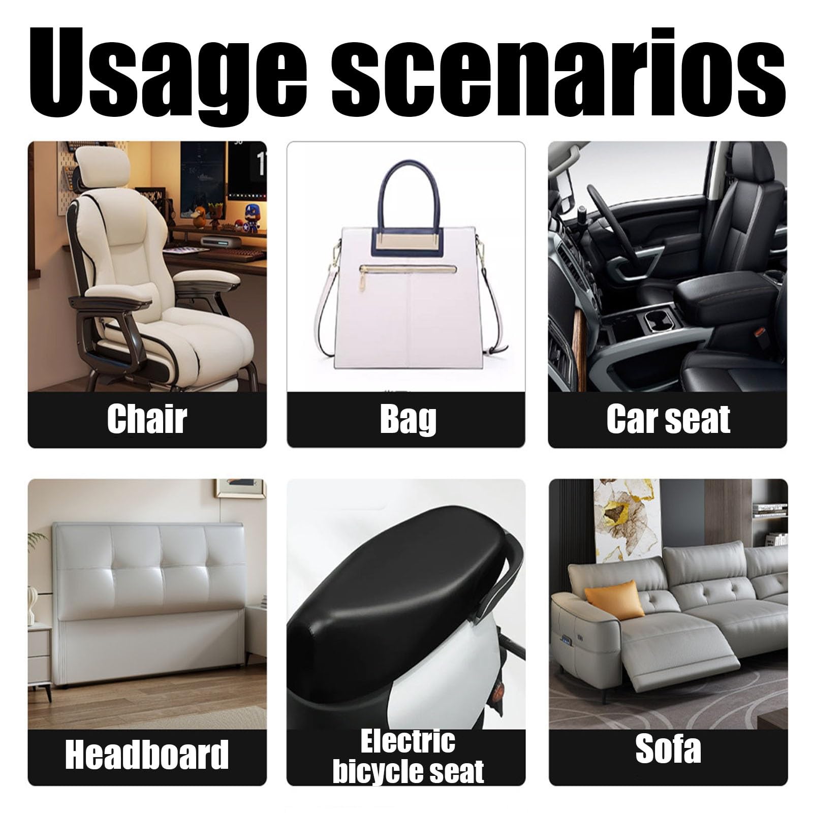 Parche de reparación de cuero autoadhesivo para sofá, barco, asiento, silla, bolso (estilo 3,50 x 138 cm)