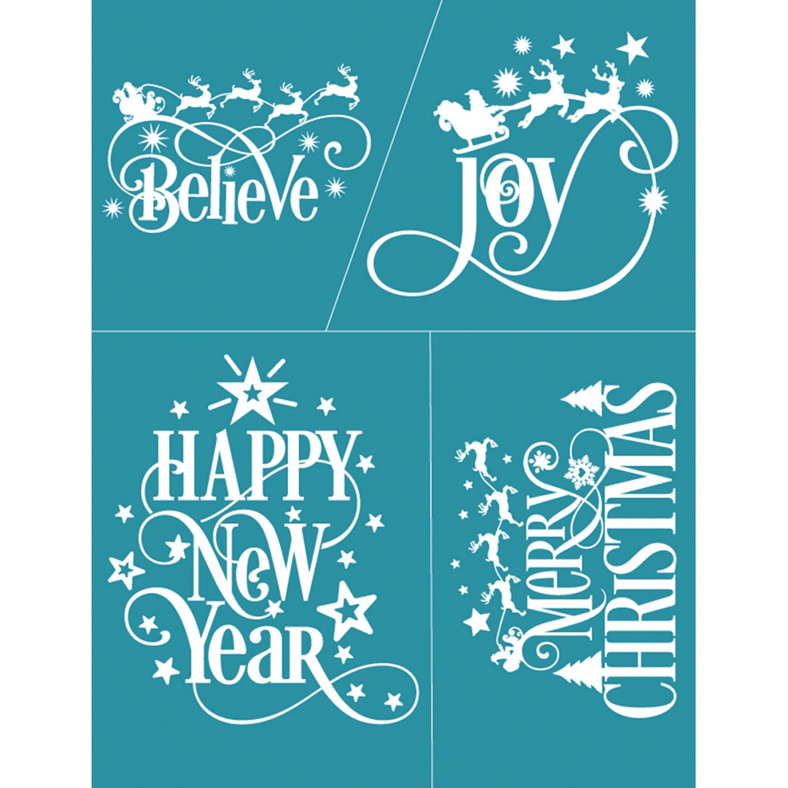 Kalttoy Multicolor Happy New Year Silk Screen Printing Stencil Sign Stencils For Beginners Pillow Cover Decor Silk Screen Printing Stencil Letters