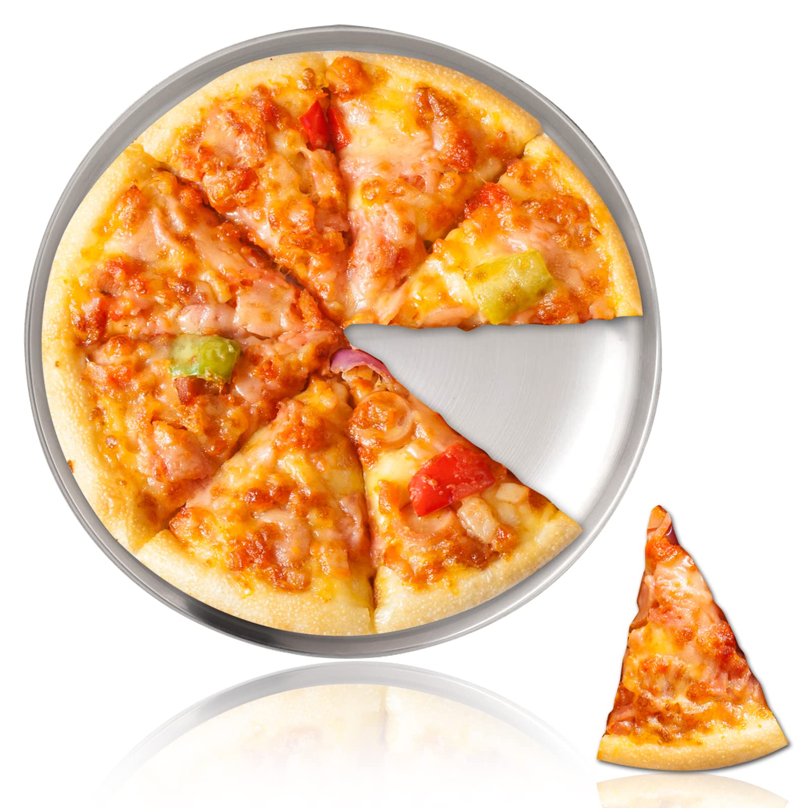 8x Pizzableche Aus Edelstahl – Rund, 25,4 Cm, Spülmaschinengeeignet Für Ofen, Küche & Restaurant