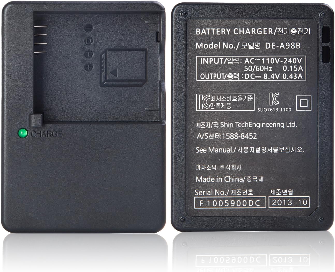 DE-A98 Battery Charger for DMW-BLG10 Battery Compatible with Panasonic Lumix DMC-GX7, DMC-GX80, DMC-GX85, DMC-GX9, DMC-LX100, DMC-LX100 II, DMC-ZS100, DMC-ZS200 Cameras