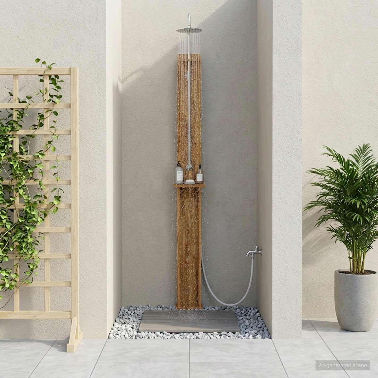 vidaXL Ducha exterior 257 cm Natural
