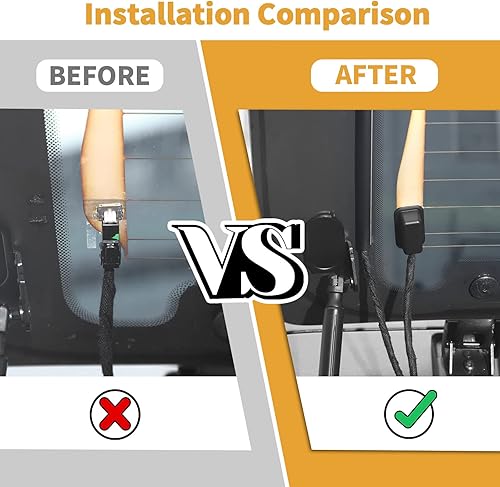 Miniatura 7 de Jimen Para Ford Bronco 2021-2023, para Ford Bronco Sport 2021-2023, 2 piezas de cubierta de cable para calentador de ventana trasera de puerta