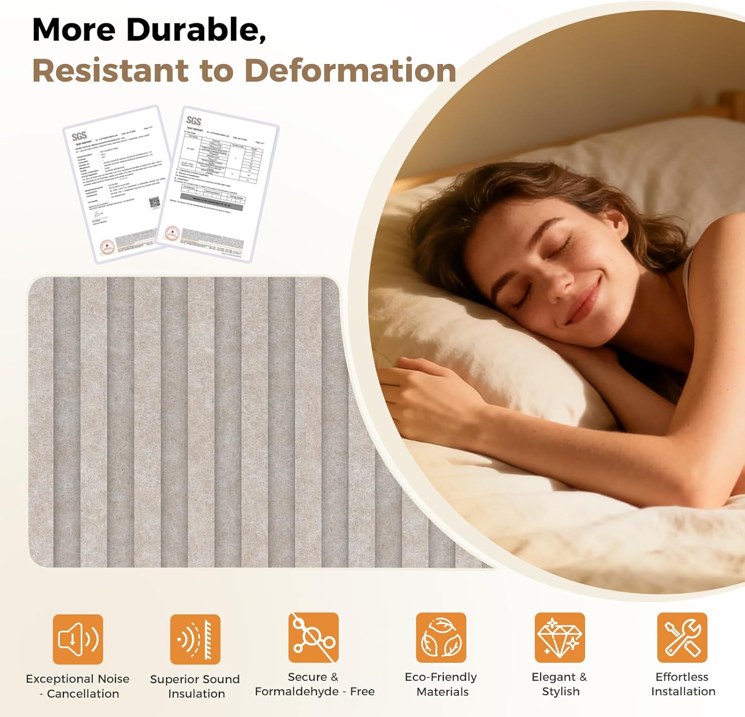 8 Pack Acoustic Panels, Bilayer Sound Absorbing Panels,47.2” x 23.6”x 0.72”Sound Proof Panels for Walls,Decorative Sound Panels, High-Density Acoustic Wall Panels, Camel