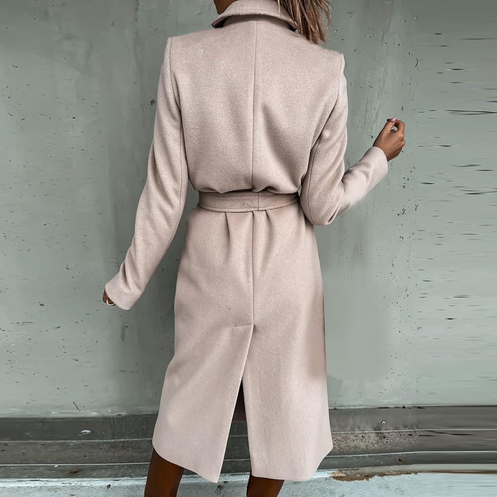 Furundly Trench Coat for Women, Long Casual Jacket Windproof