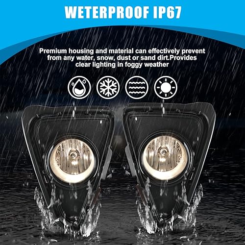Miniatura 3 de CPW Conjunto de luces antiniebla compatible con Toyota RAV4 2016-2018, par de luces antiniebla de conducción de lente transparente, juego de