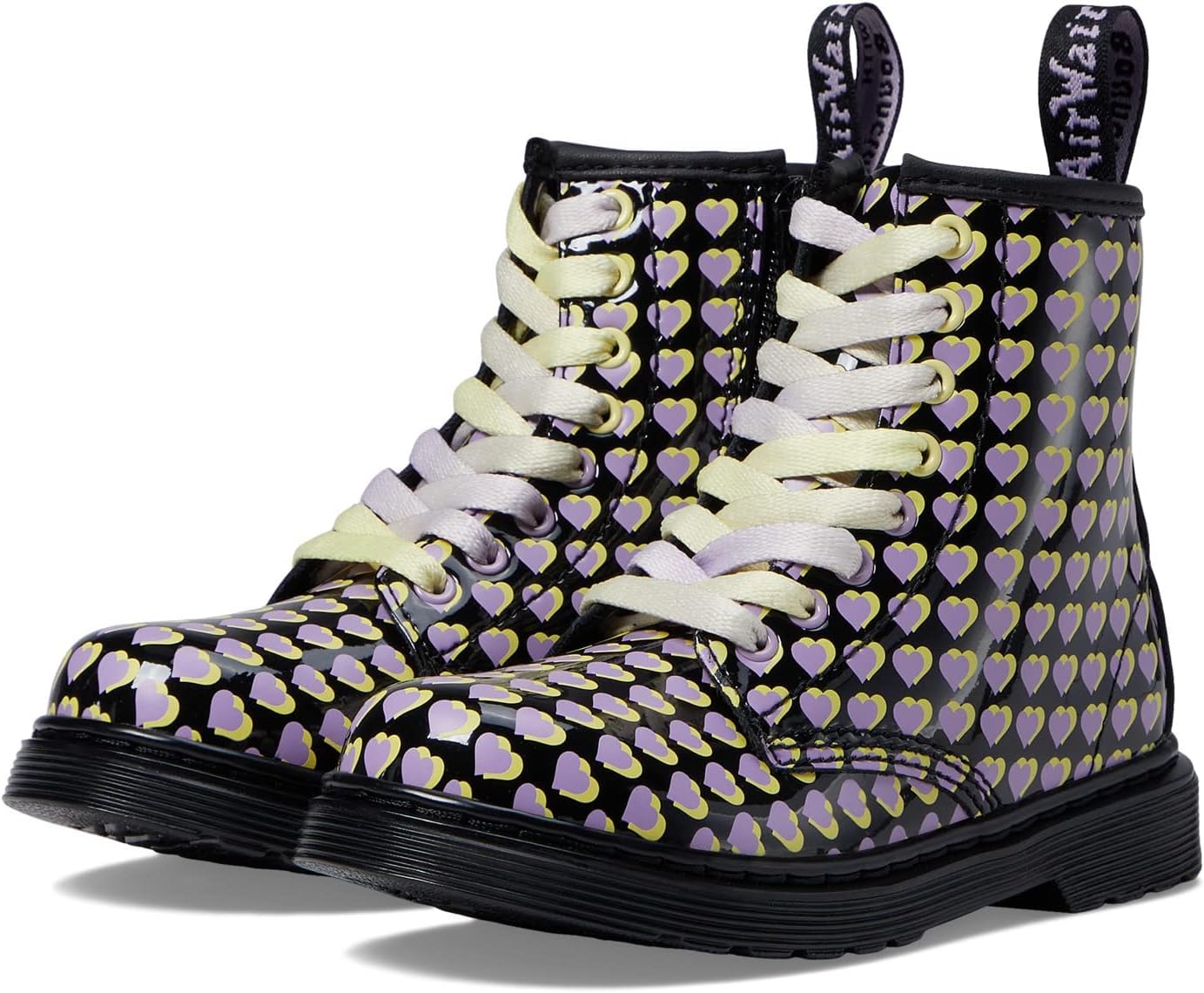 Dr. Martens Kid's Collection 1460 Lace Up Fashion Boot (Little Kid/Big Kid) - Boots for Kids - Rubber Outsole Heart Overlay Patent Lamper 13 UK (US 1 Little Kid) M