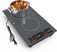 Vista 10 de Placa eléctrica de 1800 W: estufa eléctrica portátil de un solo quemador de 110 V con pantalla táctil LED, 10 niveles de potencia, placa caliente