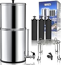 BAYTIZ ® Purificateur d'Eau à Gravité 8.5 Litres - Filtre à eau Robinet & Pluie au Charbon Actif compatible Berkey - Fontaine à Eau Filtrante Camping & Survie Distributeur Filtres Cuve British Water
