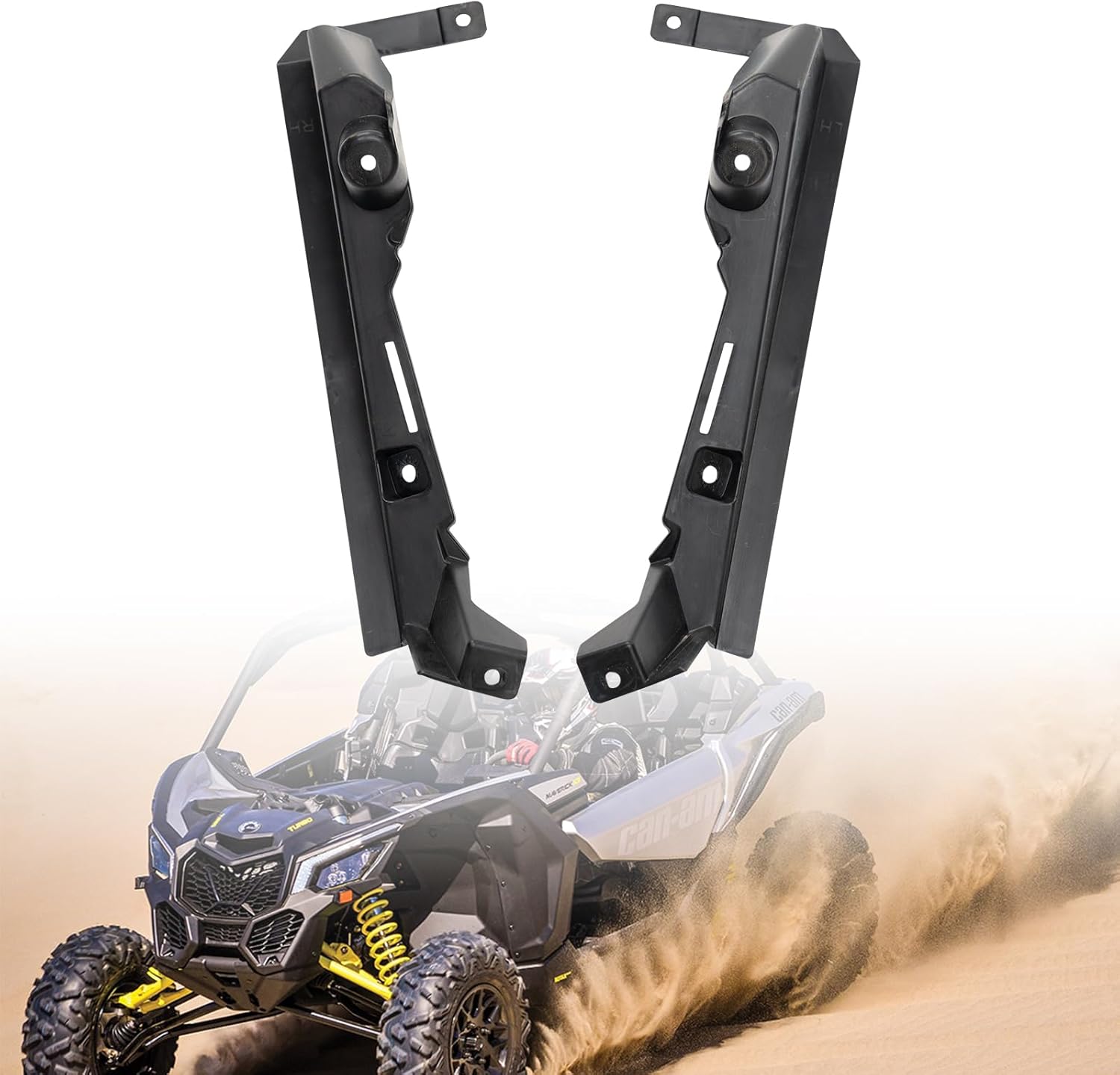 A & UTV PRO Front Radiator Deflector Kit for Can-Am Maverick X3 MAX Turbo R XDS 2017-2024 2025 Accessories, Replace OEM #705010626, 705010627, Black, Left & Right