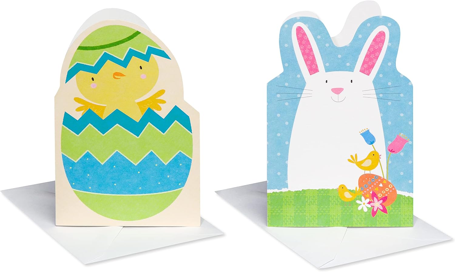 American Greetings Easter Cards for Kids with Envelopes, Chick in Egg and Bunny (6-Count)