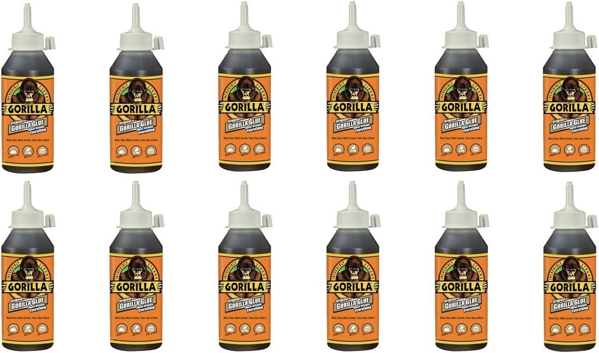 Pegamento Gorilla Original Impermeable de Poliuretano, botella de 8 onzas, Marrón, (Paquete de 12) miniatura 1