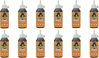 Gorilla Original Waterproof Polyurethane Glue, 8 ounce Bottle, Brown, (Pack of 12)