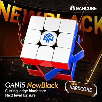 GAN 15 New Black, Magnetic 3x3 Speed Cube for Cubers, Car-Grade Material