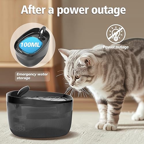 Miniatura 3 de Fuente de agua para gatos de 74 oz2.2 L, dispensador automático de agua para mascotas para interiores con bomba ultra silenciosa, 2 modos de flujo,