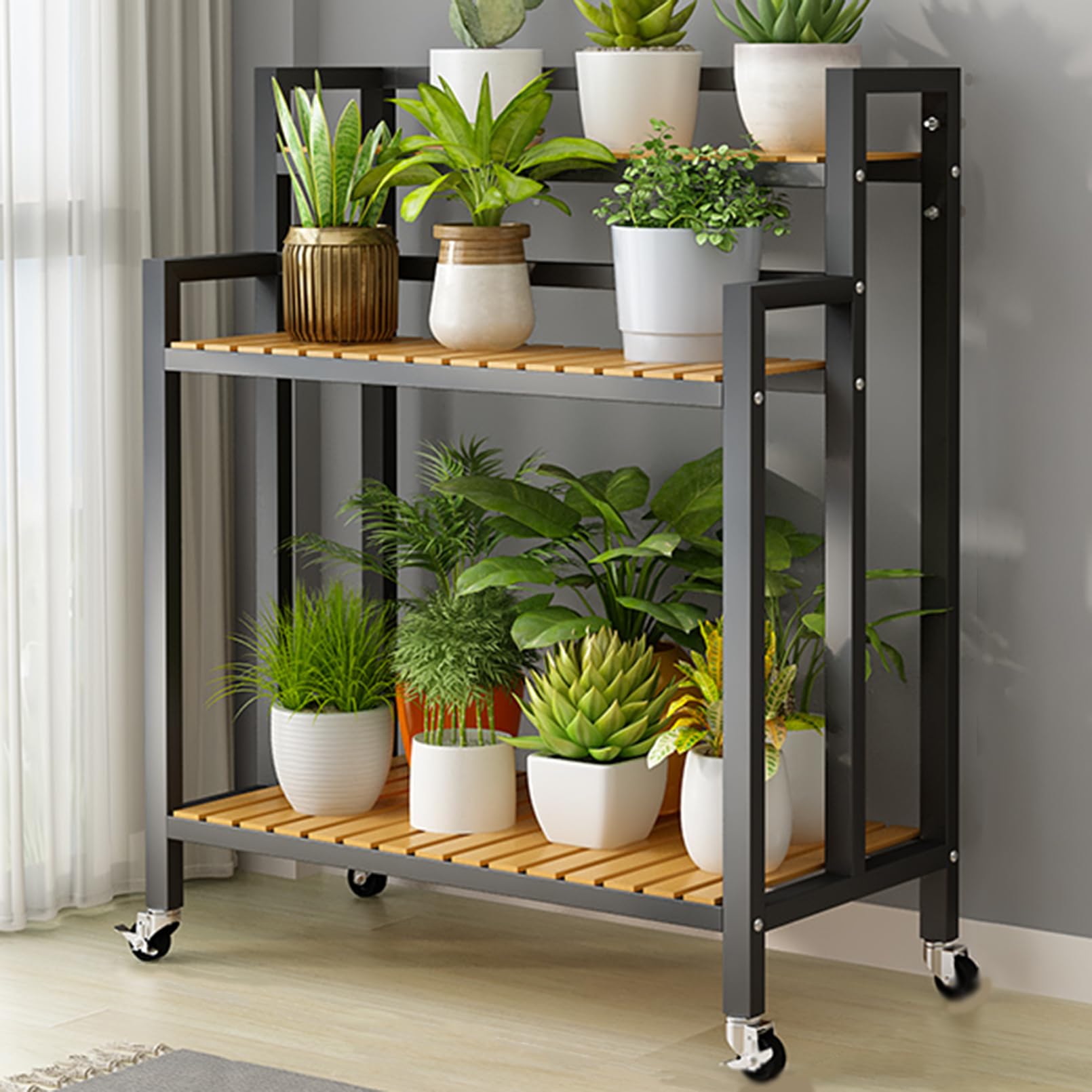 Support pour plantes d'intérieur grand format pour angle de salon