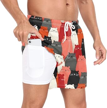QUGRL Mens 2 in 1 Athletic Shorts with Pockets Quick Dry Running Shorts for Men Training Workout Gym Sports Outdoor S-XXL