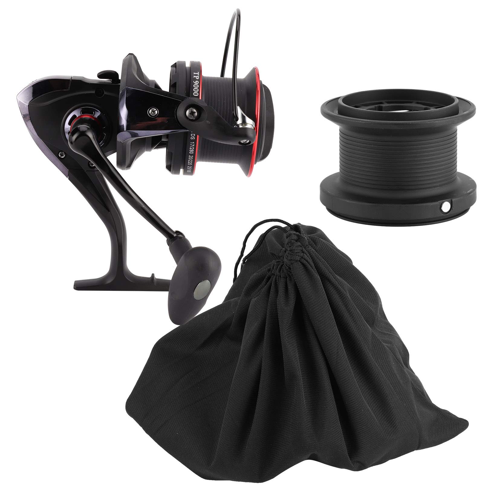 Bediffer Kołowrotek 13BB + Szybki Kołowrotek z Płynnym Uzwojeniem dla Wędkarzy Czarny/Czerwony 150mm/5,9 Cala
