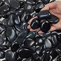 FANTIAN 5 lbs Polished Black River Rocks 1-2 Inch - Smooth Decorative Pebbles for Plants, Aquariums, Gardens & Home Decor