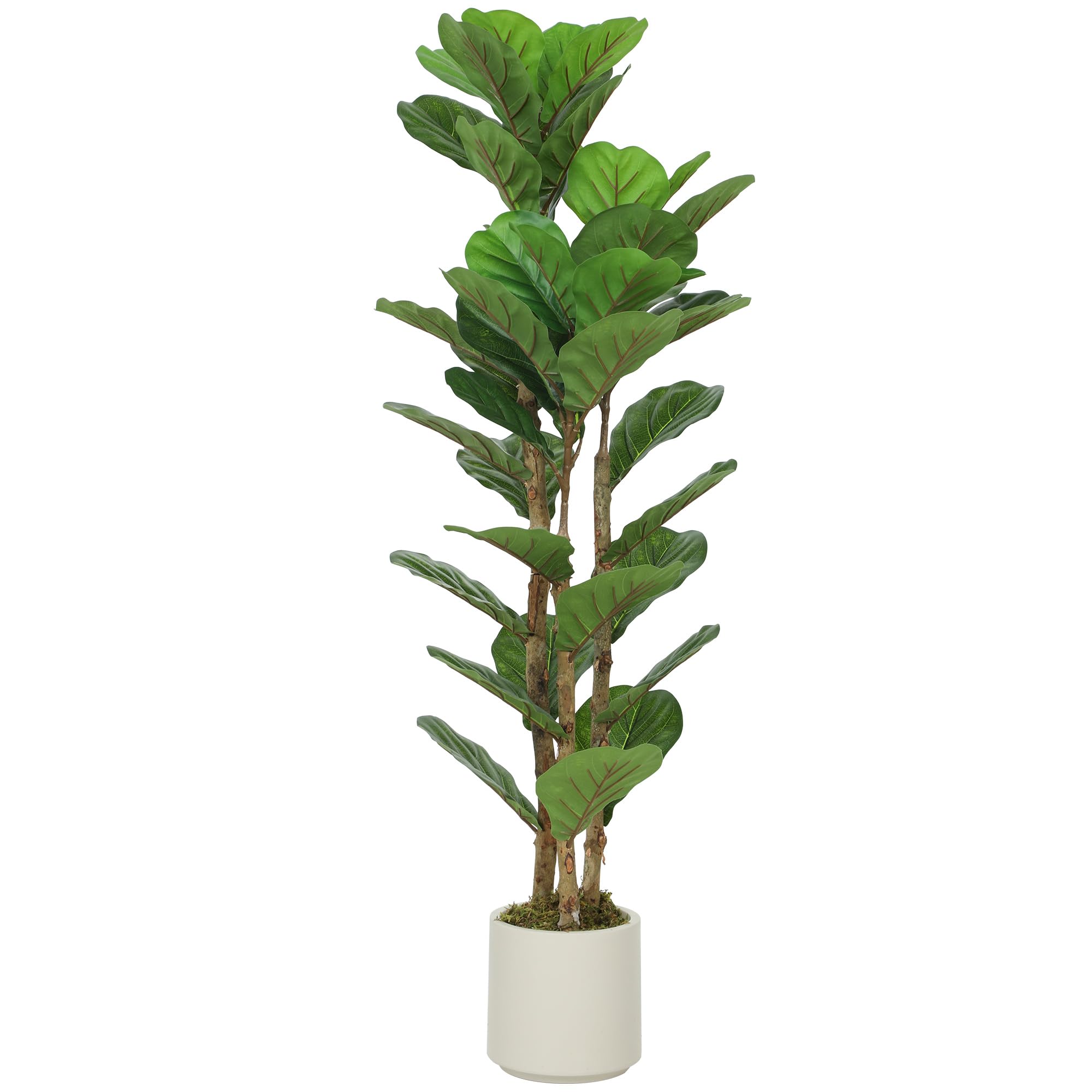 HOMCOM - Artificial Fiddle Leaf Fig Tree - 120cm - Green